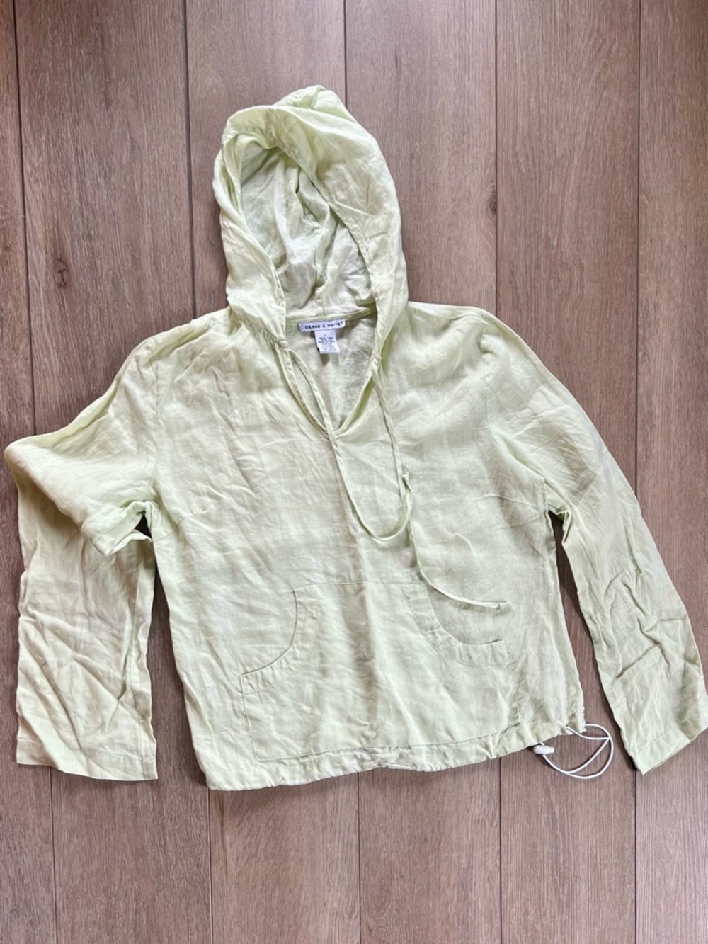 Deane & White 100% Linen hooded top